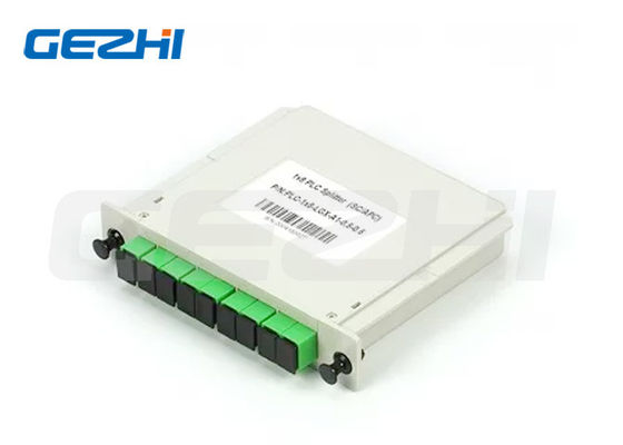 주문 FTTx용 저삽입 손실 및 컴팩트 디자인의 1x8 SC/APC 단일 모드 G657A1 LGX 카세트 PLC 스플리터 온라인 제조