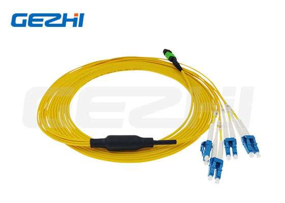 주문 MPO Fiber Patch Cord OS2 싱글모드 8 코어 데이터 센터 및 FTTH를 위한 10m 브레이크오웃 케이블 온라인 제조