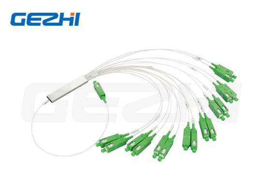 FTTH 및 PON 시스템용 1x16 SC 그린 커넥터 저손실 0.9mm 미니 튜브 PLC 스플리터