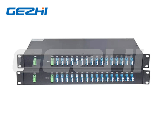 16 채널 C21-C36 듀얼 파이버 FMU 1U 랙 마운트, LC/UPC 확장 포트 DWDM Mux Demux