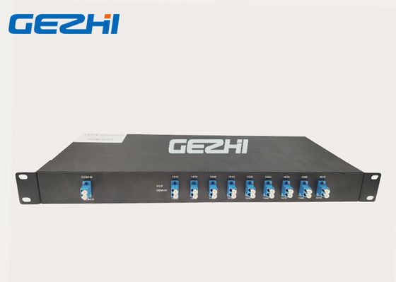 LC UPC 2 섬유 1U 1x8 1310nm mux demux 8CH 조악한 WDM